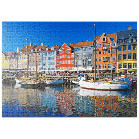puzzleplate Alter Hafen im Zentrum von Kopenhagen, Nyhavn 500 Puzzle