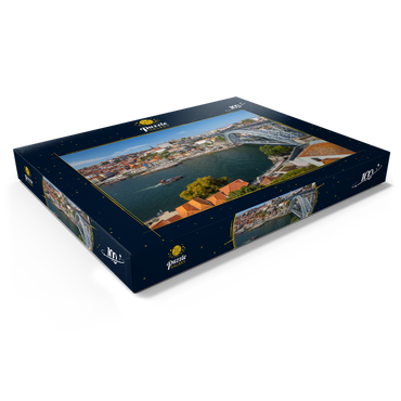 Blick über den Fluss Douro zur Altstadt Ribeira von Porto 100 Puzzle Schachtel Ansicht1