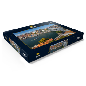 Alternative Darstellung des Puzzle-Motivs Blick über den Fluss Douro zur Altstadt Ribeira von Porto – Puzzleteile: 200