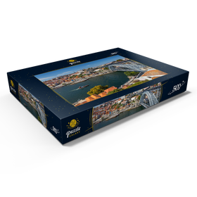 Alternative Darstellung des Puzzle-Motivs Blick über den Fluss Douro zur Altstadt Ribeira von Porto – Puzzleteile: 500