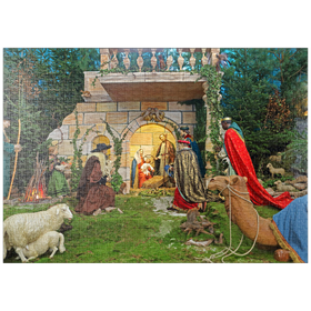 Darstellung des Puzzle-Motivs Weihnachtskrippe im Dom St. Salvator in Fulda, Hessen, Deutschland – Puzzleteile: 1000