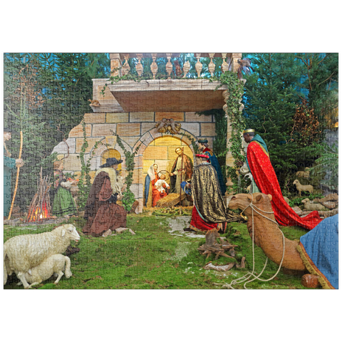 puzzleplate Weihnachtskrippe im Dom St. Salvator in Fulda, Hessen, Deutschland 1000 Puzzle