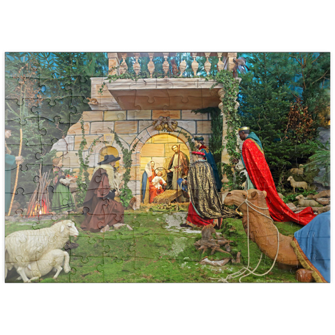 puzzleplate Weihnachtskrippe im Dom St. Salvator in Fulda, Hessen, Deutschland 100 Puzzle
