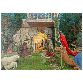 Darstellung des Puzzle-Motivs Weihnachtskrippe im Dom St. Salvator in Fulda, Hessen, Deutschland – Puzzleteile: 500