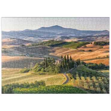 puzzleplate Landhaus bei San Quirico d'Orcia, Val d'Orcia, Provinz Siena, Toskana, Italien 500 Puzzle