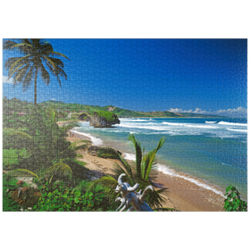 Darstellung des Puzzle-Motivs Ostküste bei Bathseba, Barbados, Inseln über dem Winde, Karibik – Puzzleteile: 1000