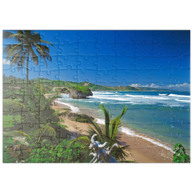 Darstellung des Puzzle Motivs Ostküste bei Bathseba, Barbados, Inseln über dem Winde, Karibik - Puzzleteile: 100