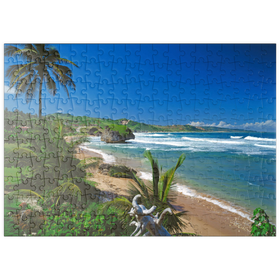 Darstellung des Puzzle Motivs Ostküste bei Bathseba, Barbados, Inseln über dem Winde, Karibik - Puzzleteile: 200