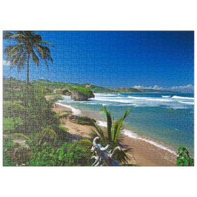 Darstellung des Puzzle Motivs Ostküste bei Bathseba, Barbados, Inseln über dem Winde, Karibik - Puzzleteile: 500