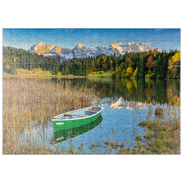 puzzleplate Geroldsee bei Gerold in der Alpenwelt Karwendel, Blick zum Karwendelgebirge 200 Puzzle