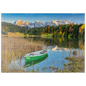 Darstellung des Puzzle Motivs Geroldsee bei Gerold in der Alpenwelt Karwendel, Blick zum Karwendelgebirge - Puzzleteile: 500