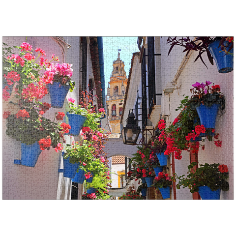 puzzleplate Calleja de las Flores in der Altstadt Juderia, Andalusien, Spanien 1000 Puzzle