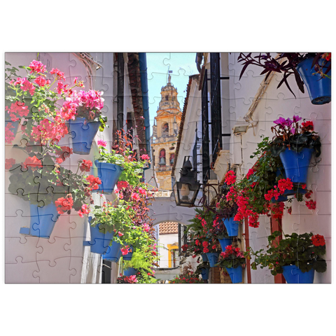 puzzleplate Calleja de las Flores in der Altstadt Juderia, Andalusien, Spanien 100 Puzzle