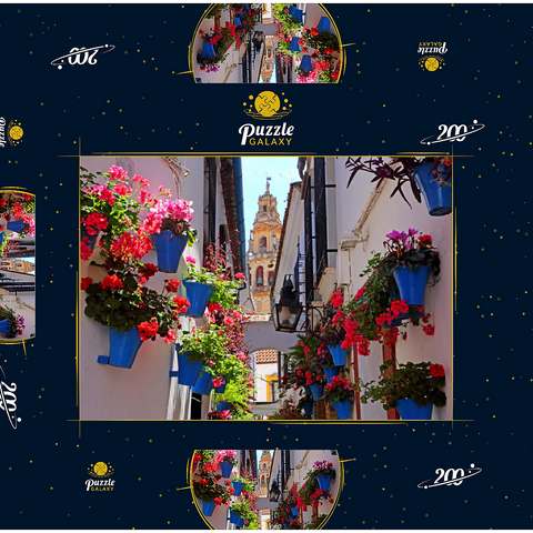 Calleja de las Flores in der Altstadt Juderia, Andalusien, Spanien 200 Puzzle Schachtel 3D Modell