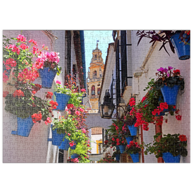 Darstellung des Puzzle-Motivs Calleja de las Flores in der Altstadt Juderia, Andalusien, Spanien – Puzzleteile: 500