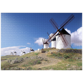 Darstellung des Puzzle-Motivs Windmühlen in Consuegra, Ciudad Real, Spanien – Puzzleteile: 1000