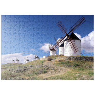 puzzleplate Windmühlen in Consuegra, Ciudad Real, Spanien 200 Puzzle