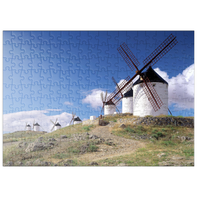 Darstellung des Puzzle Motivs Windmühlen in Consuegra, Ciudad Real, Spanien - Puzzleteile: 200
