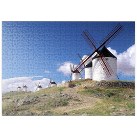 Darstellung des Puzzle-Motivs Windmühlen in Consuegra, Ciudad Real, Spanien – Puzzleteile: 500
