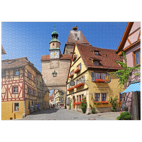 puzzleplate Rödergasse mit Markusturm und Röderbogen 1000 Puzzle