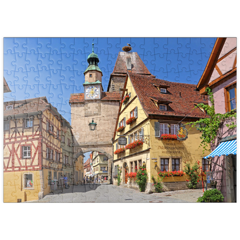puzzleplate Rödergasse mit Markusturm und Röderbogen 200 Puzzle