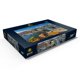 Alternative Darstellung des Puzzle-Motivs Altstadt Ribeira von Porto mit der Ponte Dom Luis I., Porto, Portugal – Puzzleteile: 500