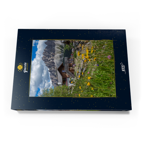 Schatzerhütte (2004m) gegen Aferer Geisler, Plose, Brixen, Dolomiten, Trentino-Südtirol, Italien 1000 Puzzle Schachtel Ansicht3