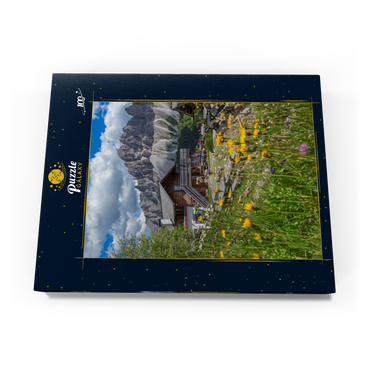 Schatzerhütte (2004m) gegen Aferer Geisler, Plose, Brixen, Dolomiten, Trentino-Südtirol, Italien 100 Puzzle Schachtel Ansicht3