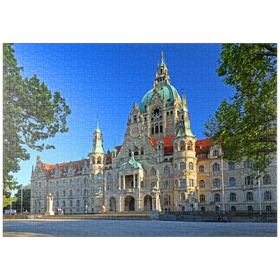Darstellung des Puzzle-Motivs Neues Rathaus am Trammplatz, Hannover, Niedersachsen, Deutschland – Puzzleteile: 1000