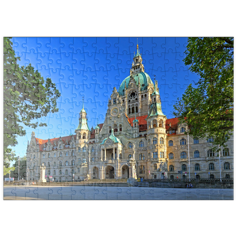 puzzleplate Neues Rathaus am Trammplatz, Hannover, Niedersachsen, Deutschland 200 Puzzle