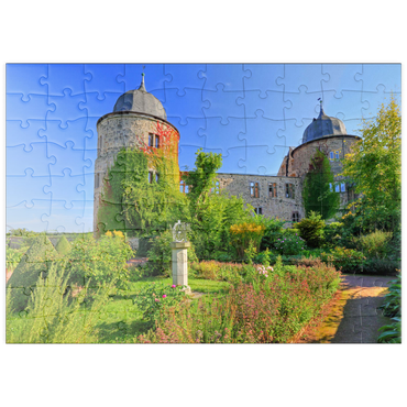 puzzleplate Dornröschenschloss Sababurg, Hofgeismar, Hessen, Deutschland 100 Puzzle