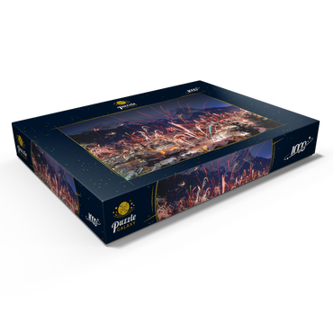 Feuerwerk über Garmisch-Partenkirchen, Oberbayern, Bayern, Deutschland 1000 Puzzle Schachtel Ansicht1