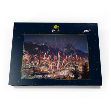 Feuerwerk über Garmisch-Partenkirchen, Oberbayern, Bayern, Deutschland 1000 Puzzle Schachtel Ansicht3