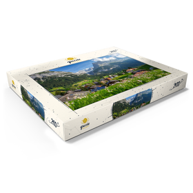 Alternative Darstellung des Puzzle-Motivs Bergdorf Grindelwald gegen Fiescherhorn und Eiger, Berner Oberland – Puzzleteile: 200