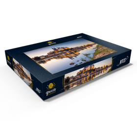 Alternative Darstellung des Puzzle-Motivs Blick über die Elbe zum Burgberg mit Dom und Albrechtsburg – Puzzleteile: 1000