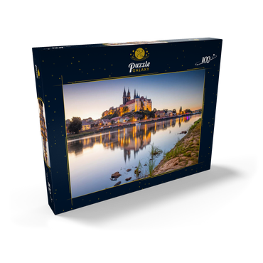 Blick über die Elbe zum Burgberg mit Dom und Albrechtsburg 100 Puzzle Schachtel Ansicht2