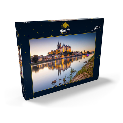 Blick über die Elbe zum Burgberg mit Dom und Albrechtsburg 100 Puzzle Schachtel Ansicht2