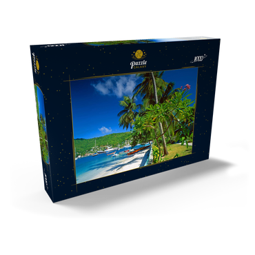 Strandweg in Port Elizabeth, Bequia Island, Grenadinen, Inseln über dem Winde, Karibik 1000 Puzzle Schachtel Ansicht2