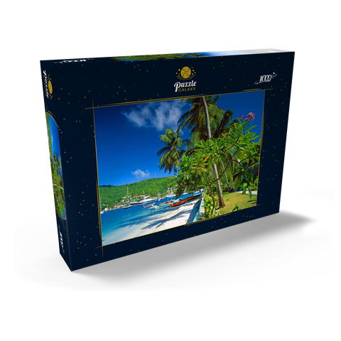 Strandweg in Port Elizabeth, Bequia Island, Grenadinen, Inseln über dem Winde, Karibik 1000 Puzzle Schachtel Ansicht2