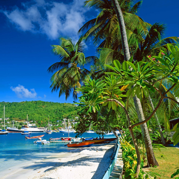 Strandweg in Port Elizabeth, Bequia Island, Grenadinen, Inseln über dem Winde, Karibik 1000 Puzzle 3D Modell