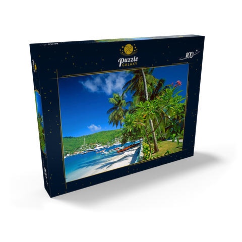 Strandweg in Port Elizabeth, Bequia Island, Grenadinen, Inseln über dem Winde, Karibik 100 Puzzle Schachtel Ansicht2