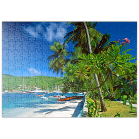 Darstellung des Puzzle-Motivs Strandweg in Port Elizabeth, Inseln über dem Winde, Karibik – Puzzleteile: 200