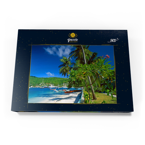Strandweg in Port Elizabeth, Bequia Island, Grenadinen, Inseln über dem Winde, Karibik 500 Puzzle Schachtel Ansicht3