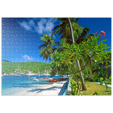 puzzleplate Strandweg in Port Elizabeth, Bequia Island, Grenadinen, Inseln über dem Winde, Karibik 500 Puzzle