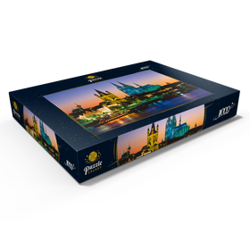Alternative Darstellung des Puzzle-Motivs Blick zur Altstadt mit Kirche Gross St. Martin und Kölner Dom – Puzzleteile: 1000