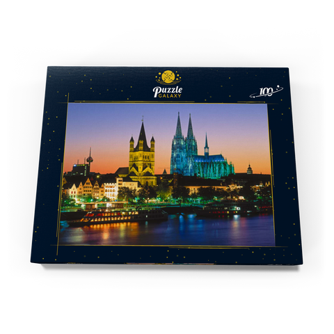 Blick zur Altstadt mit Kirche Gross St. Martin und Kölner Dom 100 Puzzle Schachtel Ansicht3