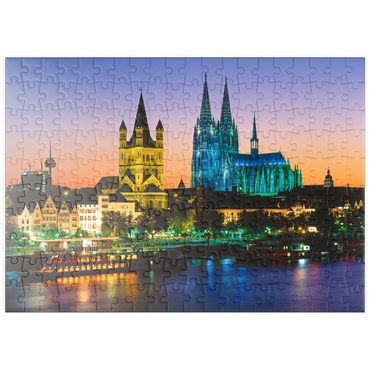 puzzleplate Blick zur Altstadt mit Kirche Gross St. Martin und Kölner Dom 200 Puzzle
