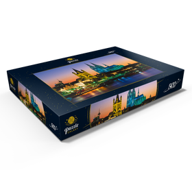 Darstellung des Puzzle Motivs Blick zur Altstadt mit Kirche Gross St. Martin und Kölner Dom - Puzzleteile: 500
