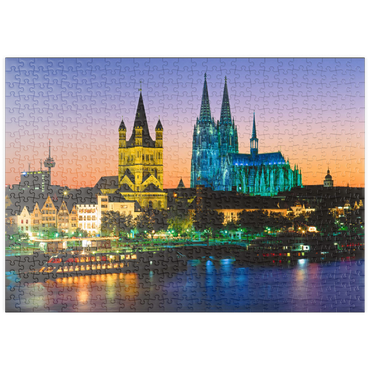puzzleplate Blick zur Altstadt mit Kirche Gross St. Martin und Kölner Dom 500 Puzzle