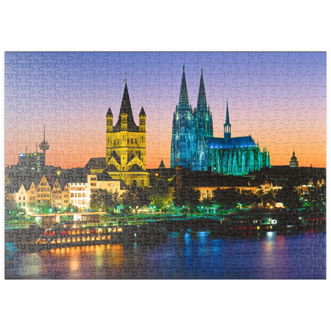 puzzleplate Blick zur Altstadt mit Kirche Gross St. Martin und Kölner Dom 500 Puzzle